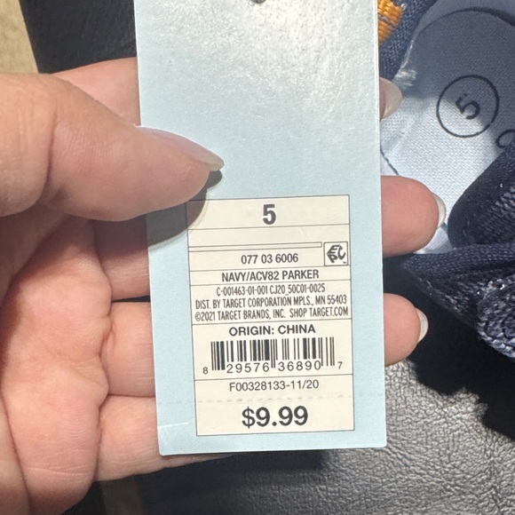 Cat & Jack Navy Blue Kids Sneakers Adjustable Hook and Loop Strap - Picture 4 of 4